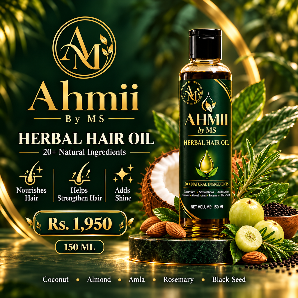 AHMII by MS Herbal Hair Oil with botanical ingredients